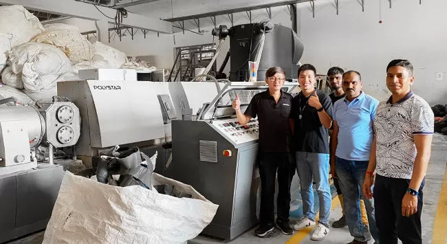 Installation of Recycling Machine for LDPE Film Waste